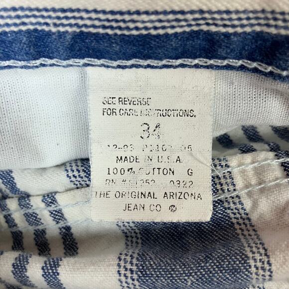 Vintage 1990s Arizona Pinstripe Denim Jean Shorts - Picture 5 of 8